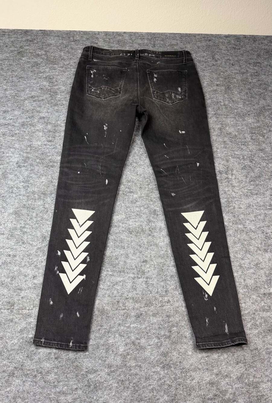 Cult of Individuality Gypsy High Rise Black Paint Splatter Skinny Jeans 29